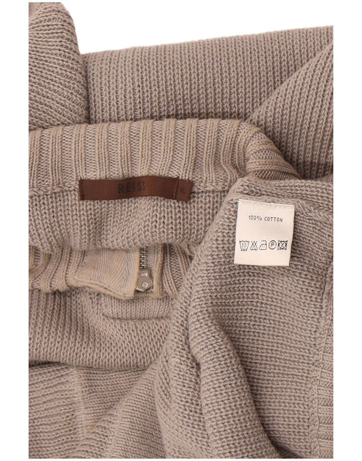 Pulover pentru bărbați Reiss, cu gât, bumbac XL, gri
