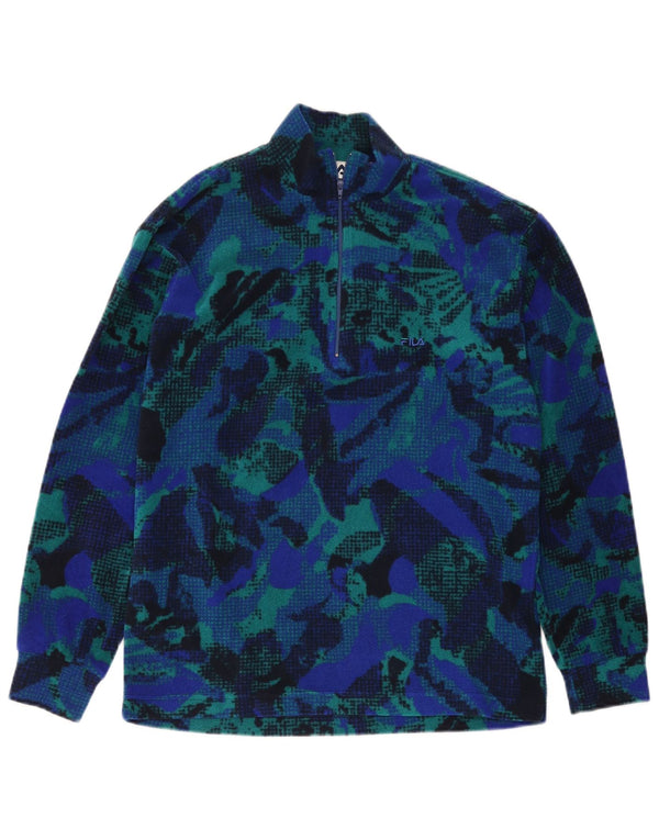 Pulover Fila Bărbați Abstract Pattern Fleece IT 48 Medium Blue Colorblock