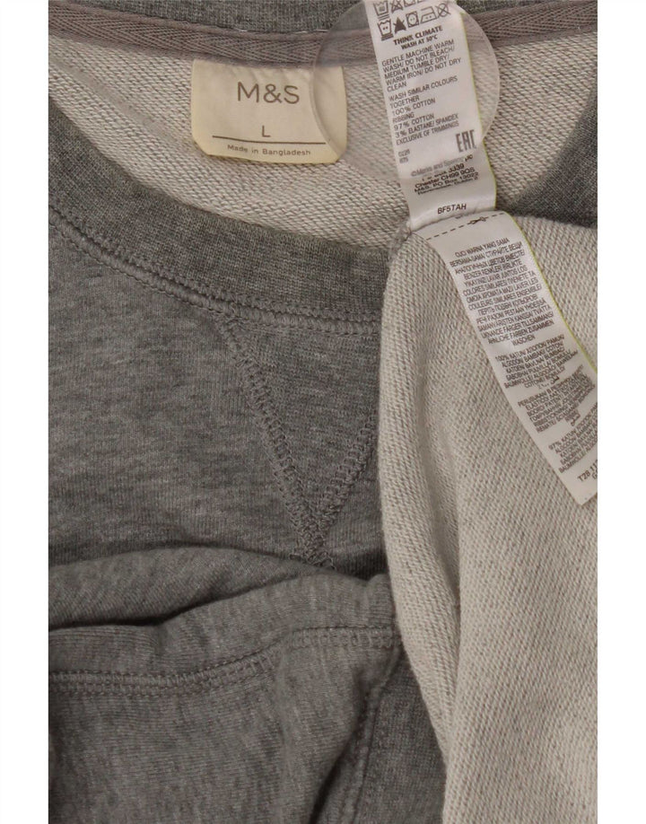 Pulover pentru bărbați Marks & Spencer, mare, gri, bumbac