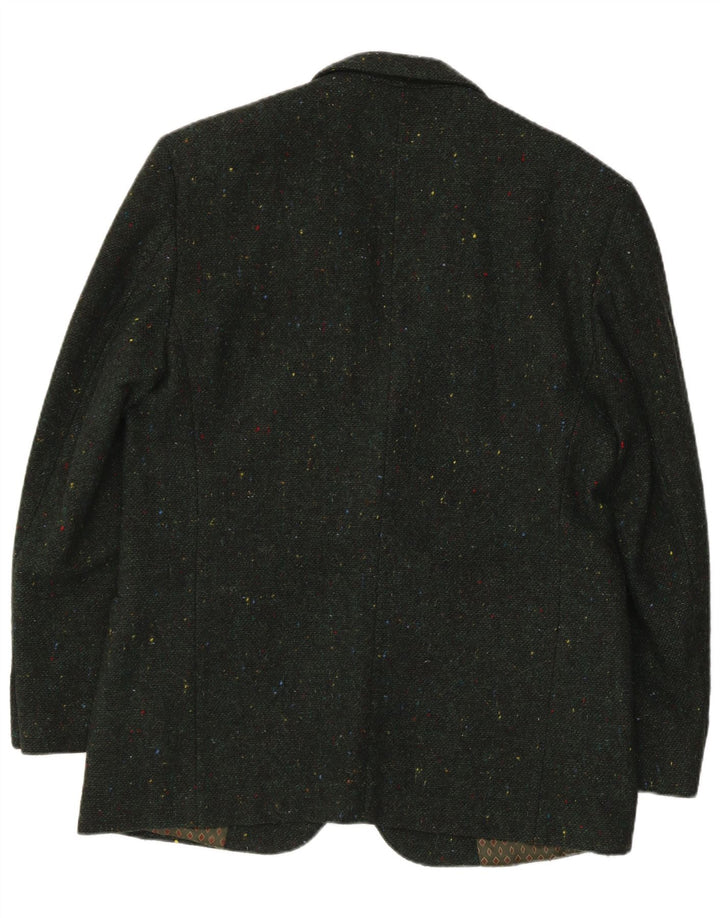 Jachetă Benetton pentru bărbați, cu 2 nasturi, IT 50, lână mare cu pete verde