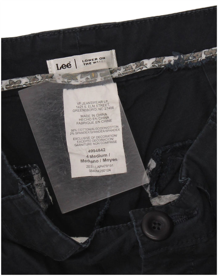 Pantaloni Capri pentru femei cu talie joasă Lee US 4 Small W28 L20 Bumbac bleumarin