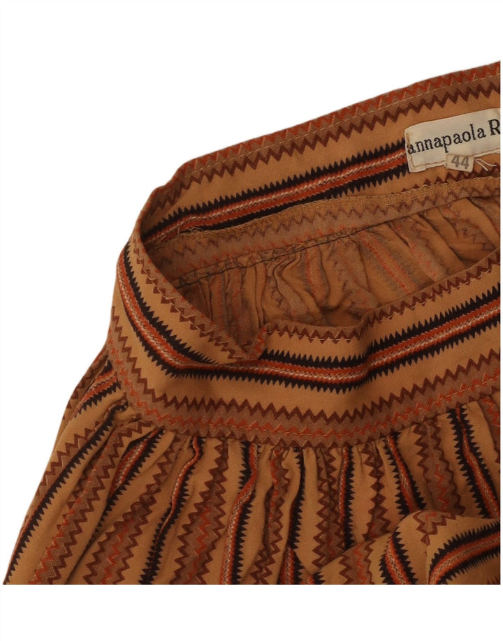 Fusta plisată Vintage pentru femei IT 44 Medium W26 Maro Geometric Aztec