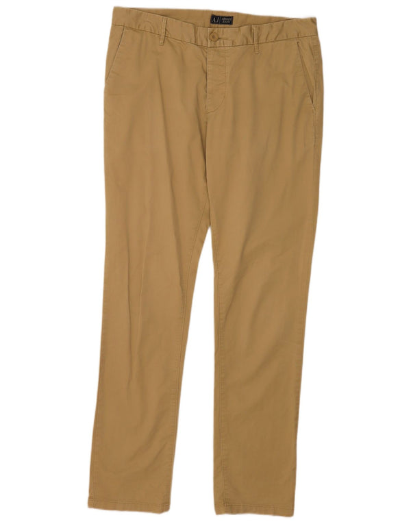 Pantaloni chino slim pentru bărbați Armani EU 50 Large W36 L32 Bej Bumbac