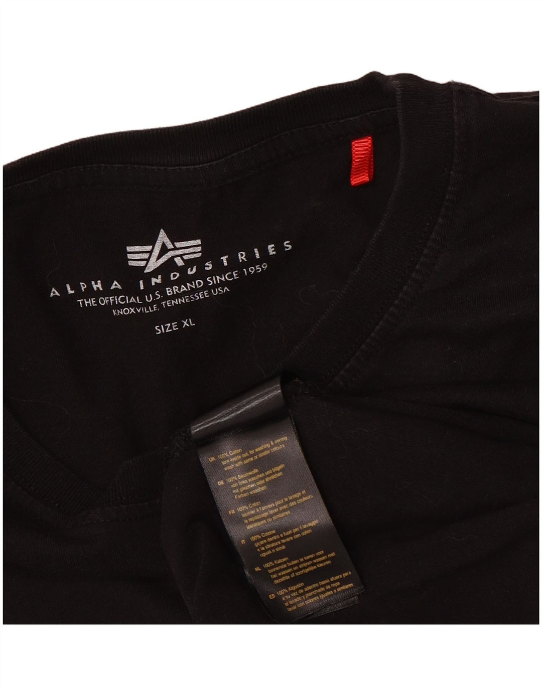 Tricou grafic pentru bărbați Alpha Industries, cu croială regulată, XL, negru