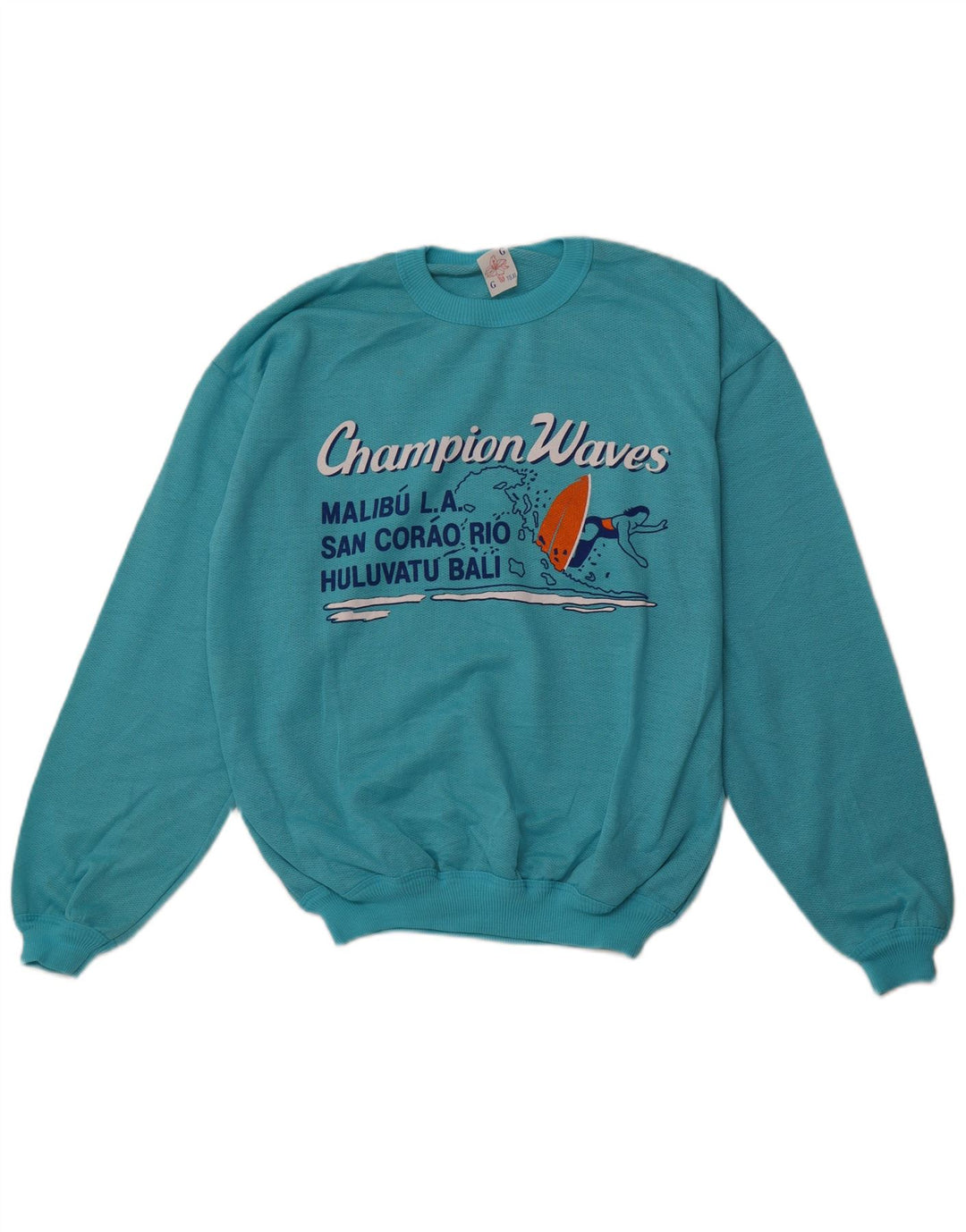 VINTAGE Hanorac grafic pentru bărbați Pulover XL Bumbac albastru