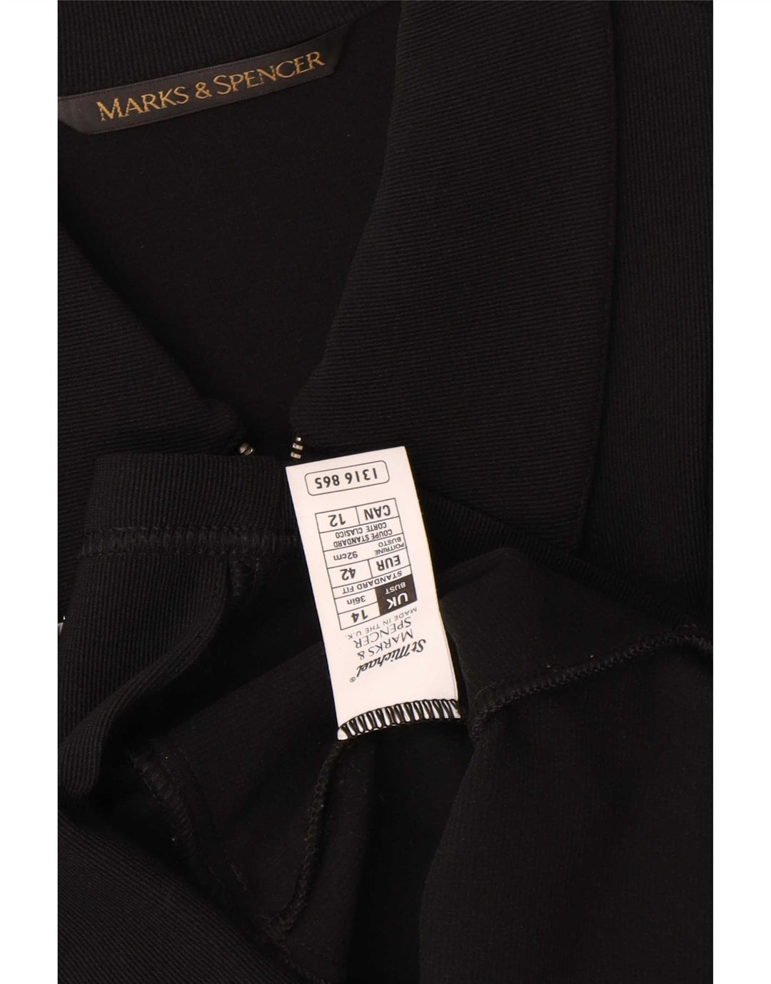 Jachetă pentru femei Marks & Spencer cu fermoar complet, UK 14, nailon mediu negru
