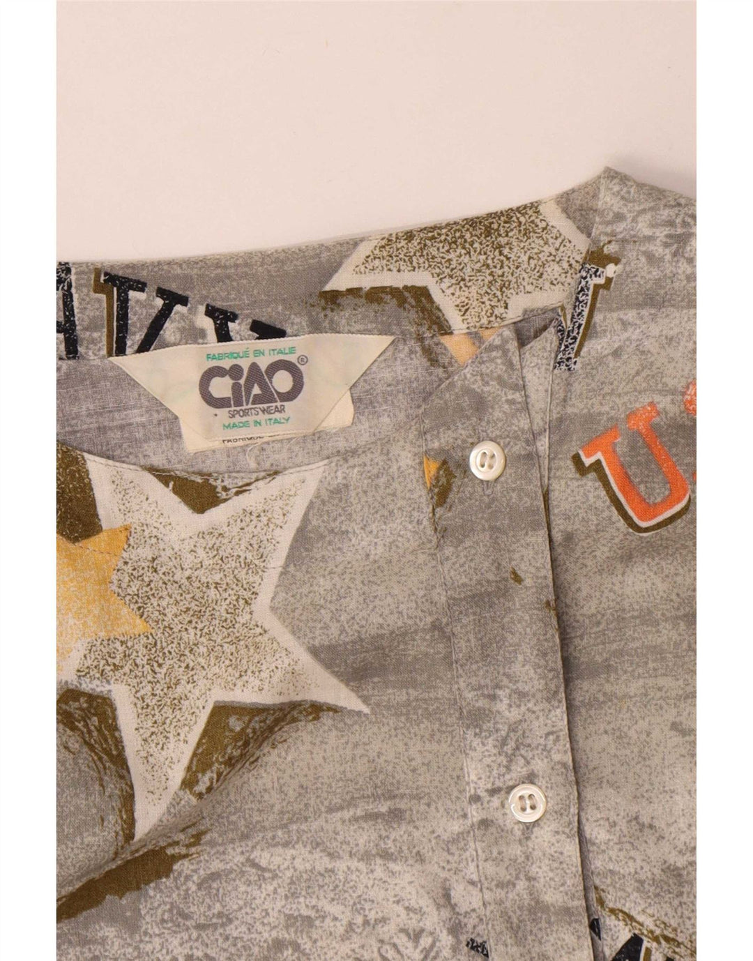 Bluză Ciao pentru femei cu model abstract militar, UK 16, mare, bumbac, gri