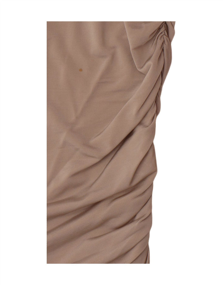MARELLA Womens One Shoulder Top UK 16 Large Brown Viscose