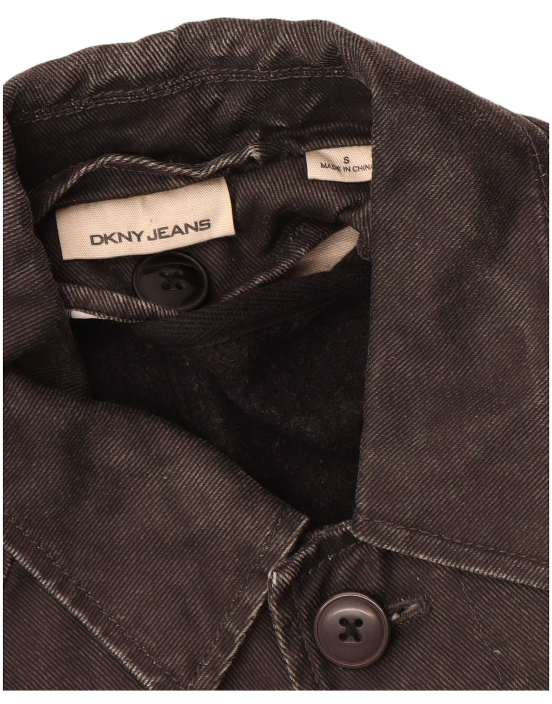 Dkny Mantoane Denim Bărbați UK 36 Mic Negru Ramie
