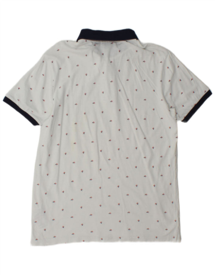 Tricou polo cu grafică Fila pentru bărbați, bumbac alb mic