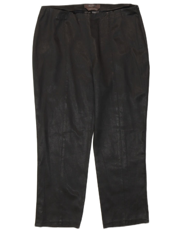 Max Mara Pantaloni cropped pentru femei UK 12 Medium W30 L23 Bumbac negru