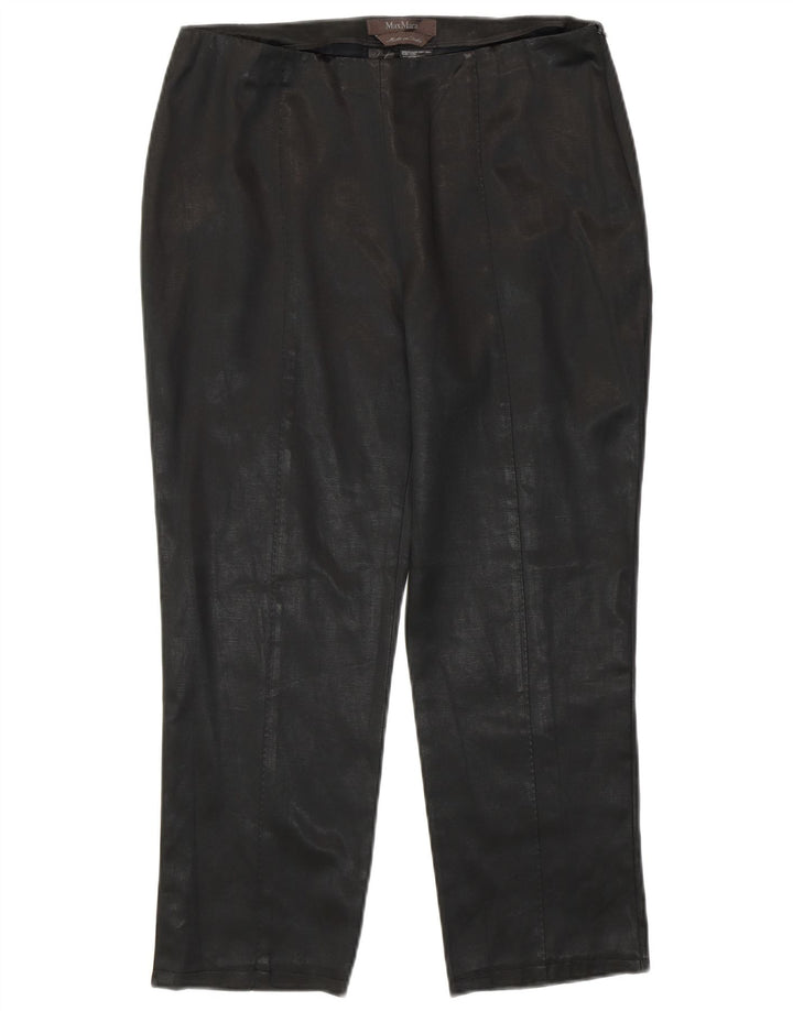 Max Mara Pantaloni cropped pentru femei UK 12 Medium W30 L23 Bumbac negru