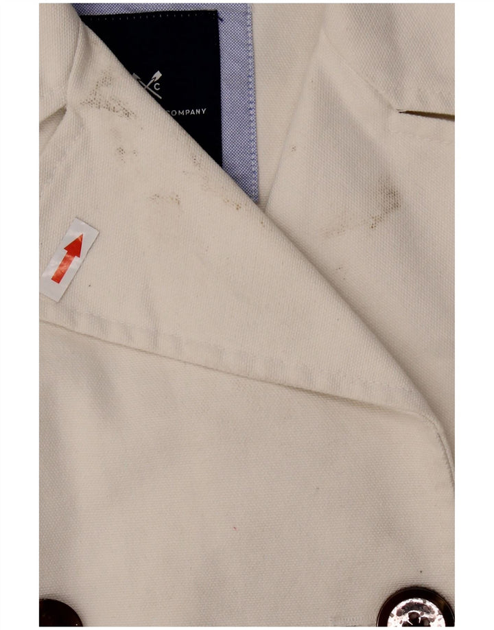 CREW CLOTHING Palton pentru femei UK 16, mare, alb, bumbac