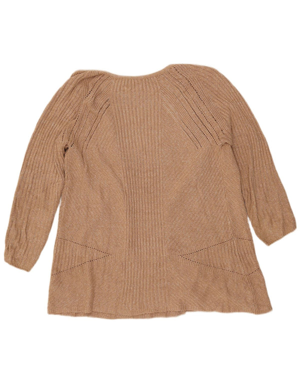 Pulover cardigan supradimensionat pentru femei Marks & Spencer UK 10 mic bej cu pete