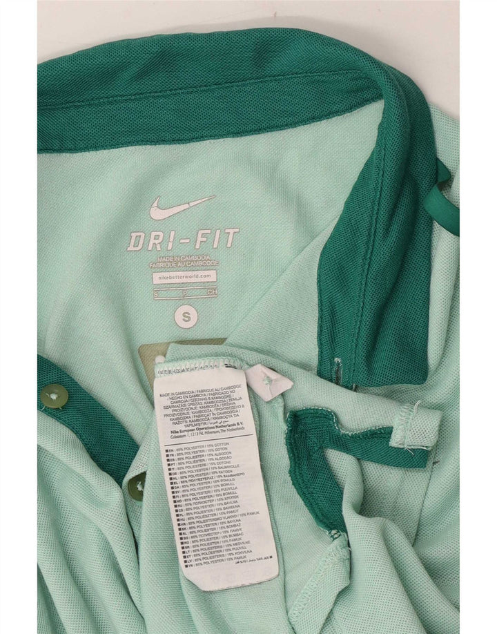 Tricou polo Nike pentru bărbați Dri Fit, mic, verde, poliester color bloc