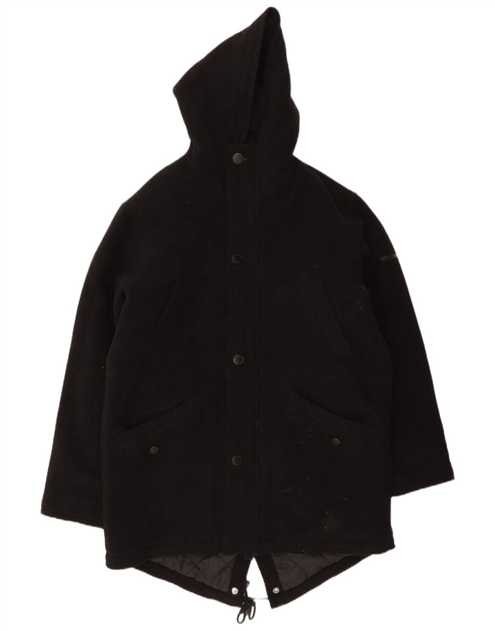 Jachetă parka cu glugă pentru bărbați Ben Sherman UK 40 Lână neagră mare