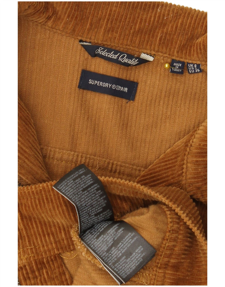 Jachetă Superdry Crop Corduroy pentru femei UK 8 Small Brown Bumbac
