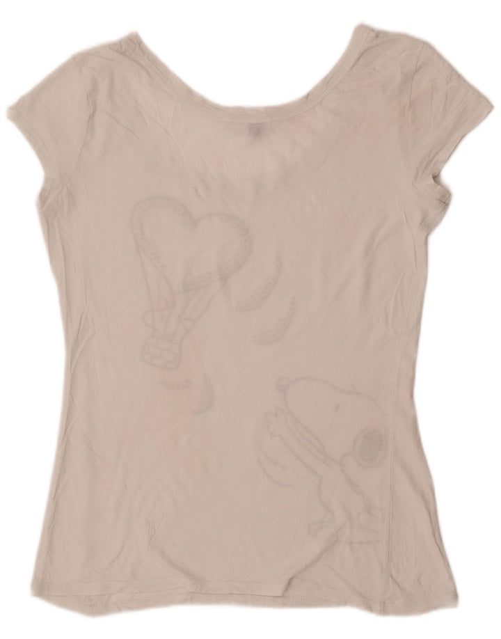 Tricou grafic Benetton Peanuts pentru femei Top UK 12 Medium White