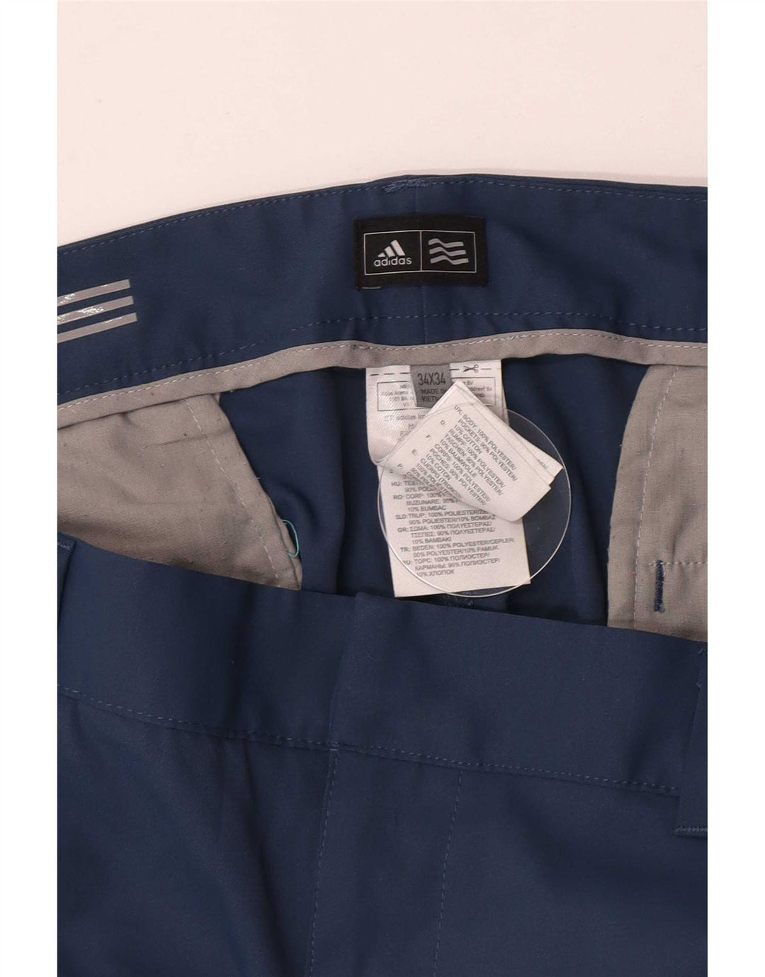 Pantaloni chino drepți pentru bărbați Adidas W34 L34 poliester albastru