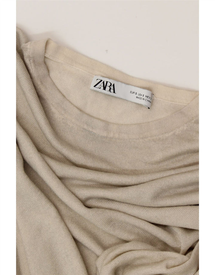 Tricou supradimensionat pentru femei ZARA UK 10 Small Off White