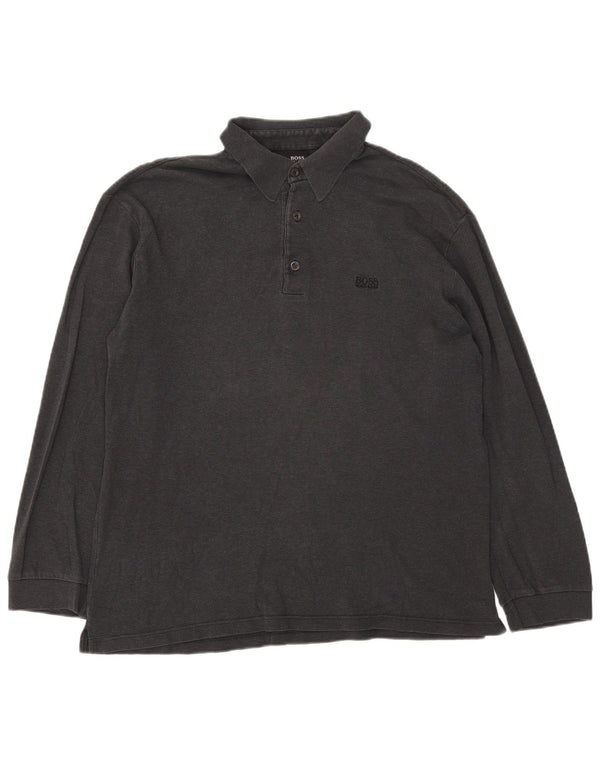 Cămașă polo cu mânecă lungă pentru bărbați Hugo Boss 2XL gri
