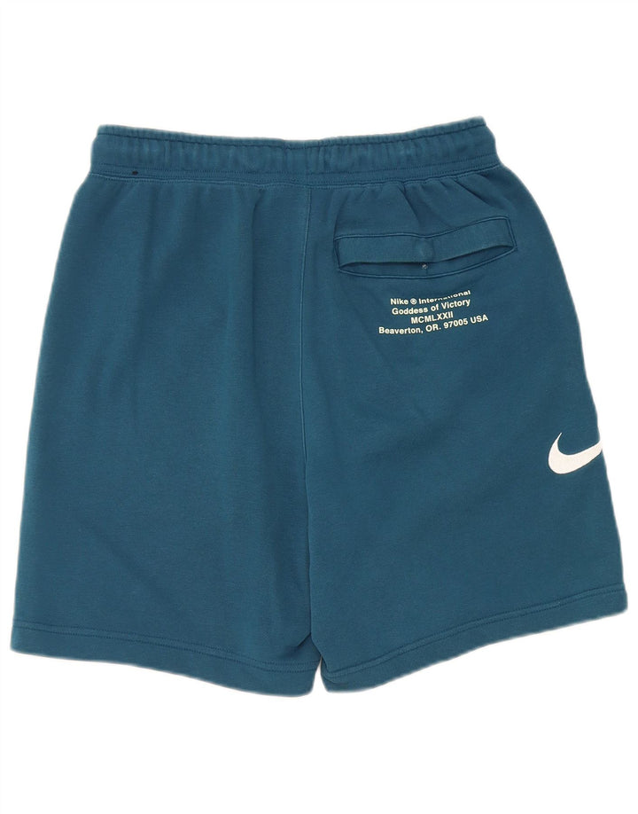 Pantaloni scurți sport grafic Nike pentru bărbați, bumbac, albastru mic