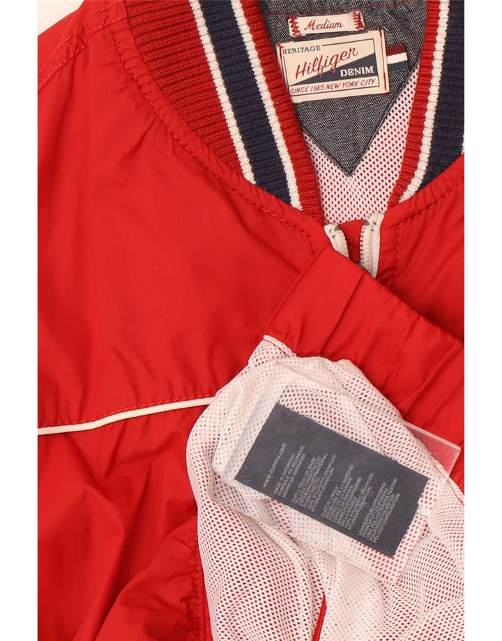 Jachetă bomber pentru bărbați Tommy Hilfiger UK 38, nailon cu dungi roșii medii