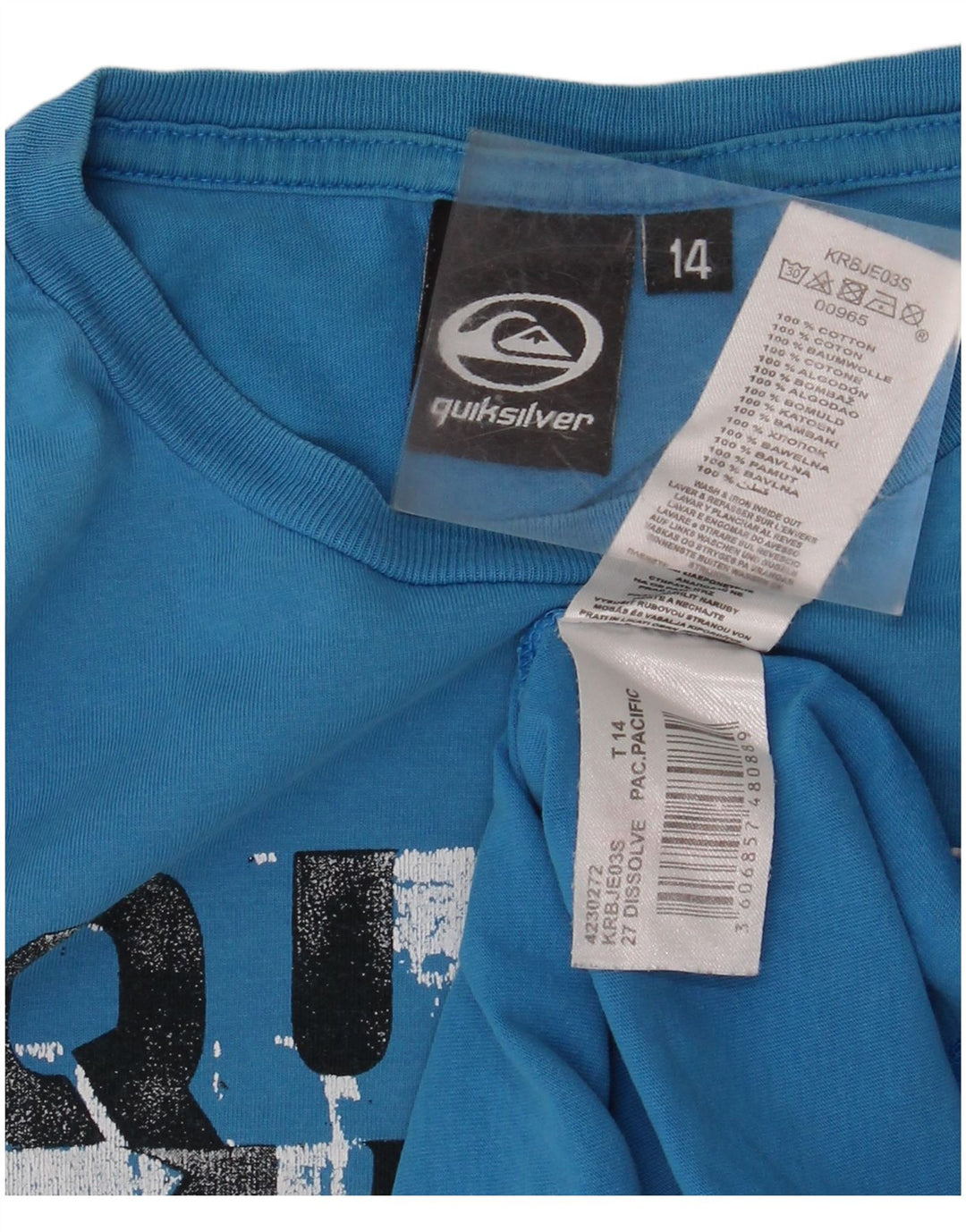 QUIKSILVER Tricou grafic pentru băieți Top 13-14 ani Bumbac albastru