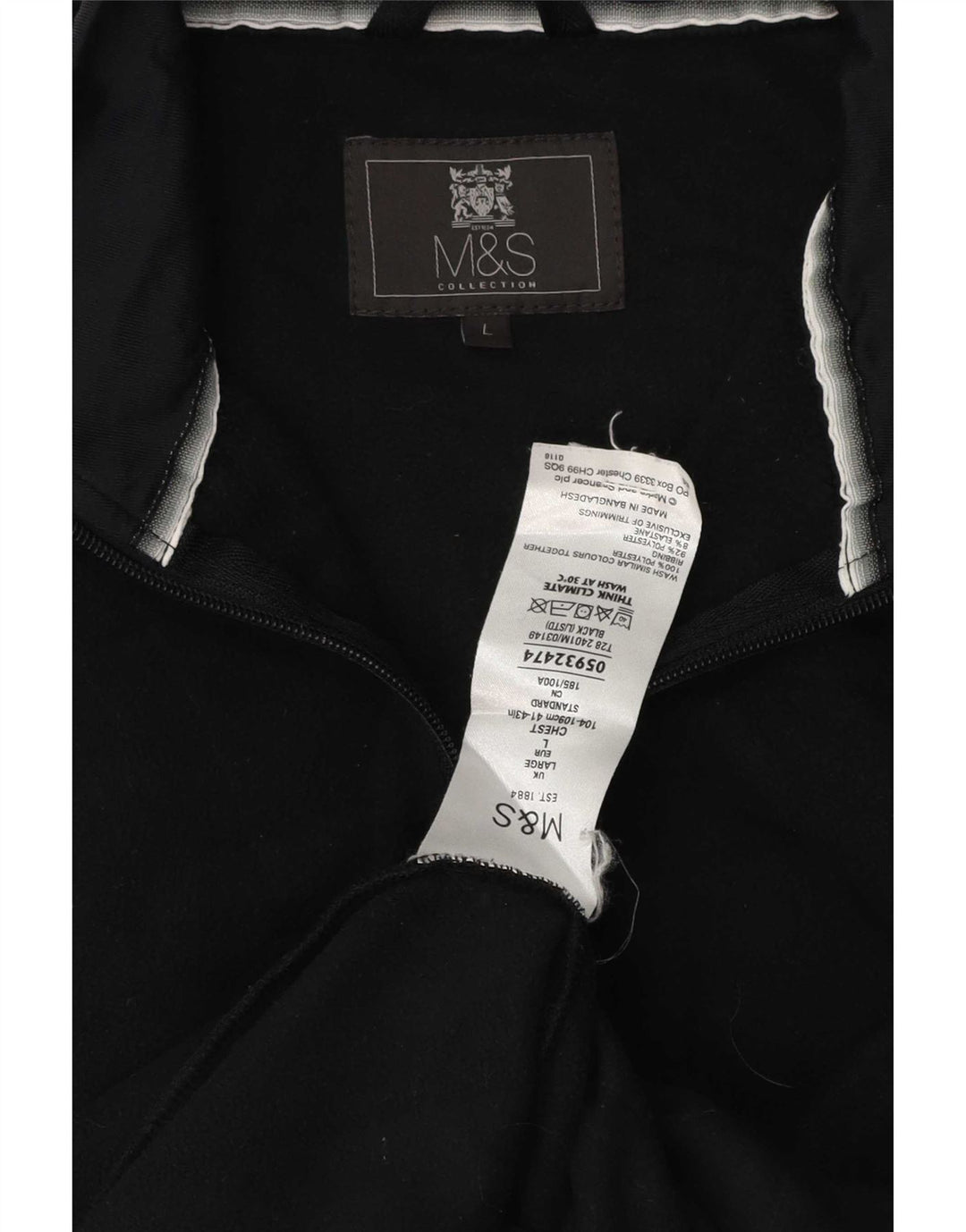 Jachetă pentru bărbați Marks & Spencer din lână UK 40, mare, negru, poliester