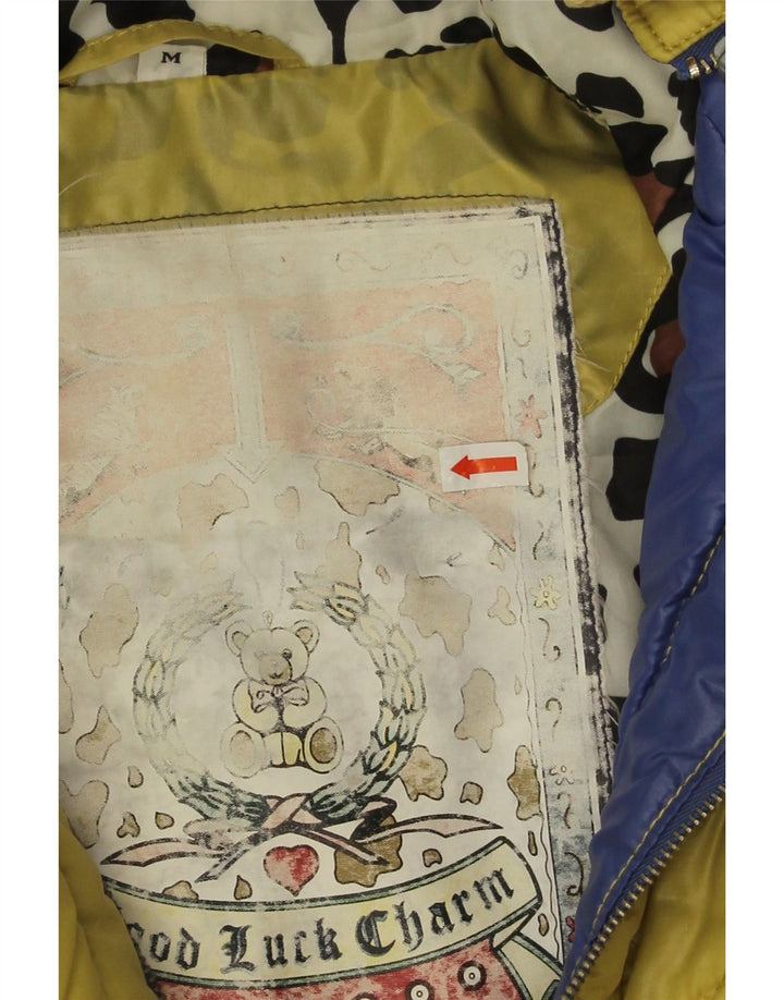 Jachetă matlasată supradimensionată pentru femei Vintage UK 14 Galben mediu