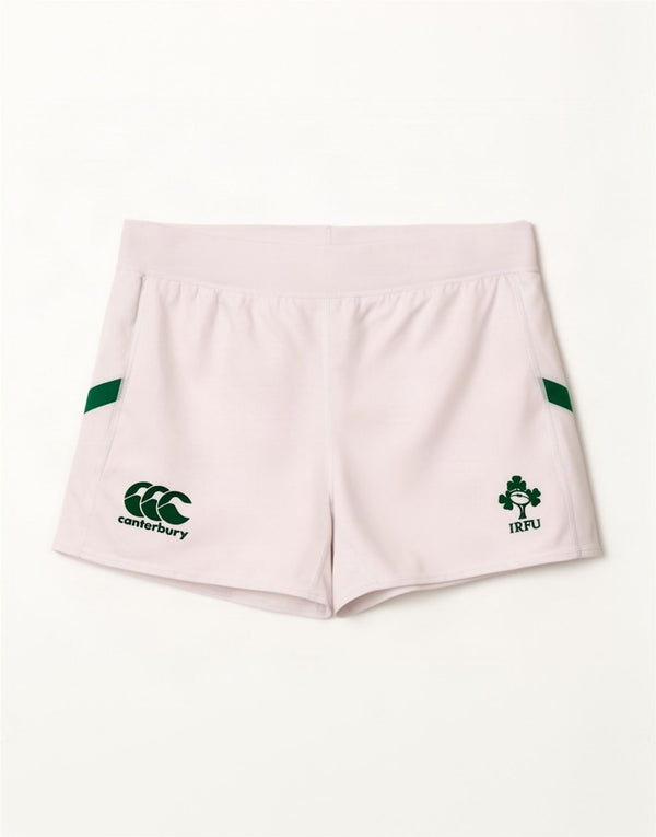 Pantaloni scurți sport grafic IRFU Canterbury pentru femei UK 18 XL, alb, bloc de culoare