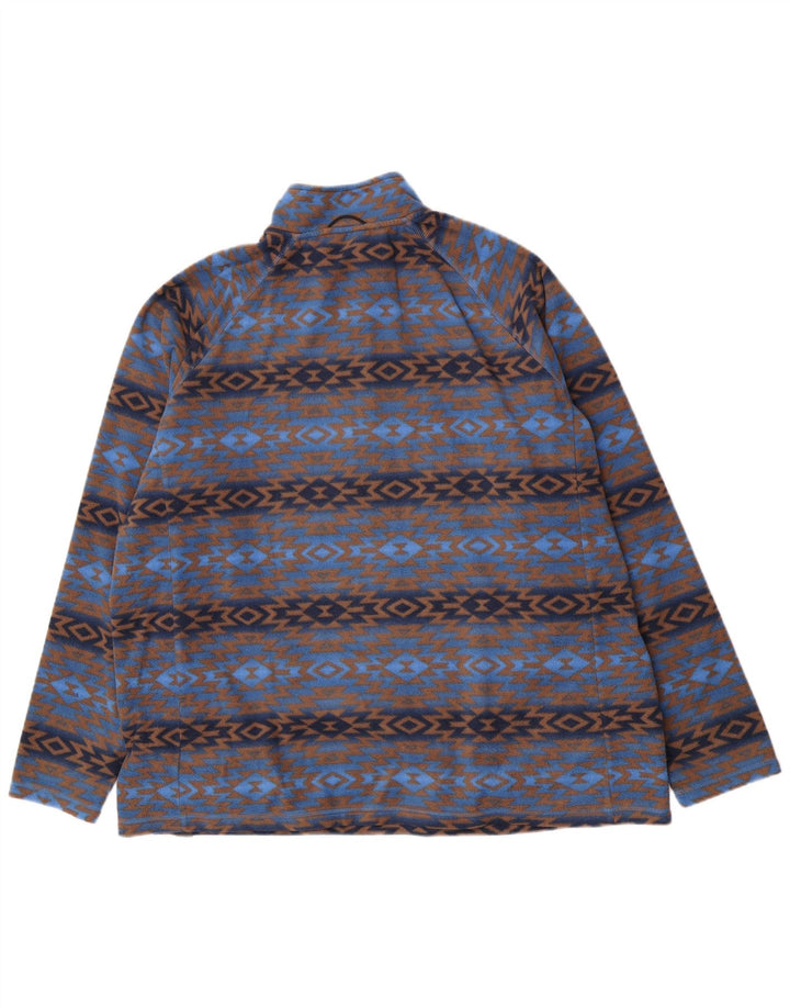 Pulover pentru bărbați Cotton Traders, din lână, cu fermoar, 2XL, poliester geometric, albastru