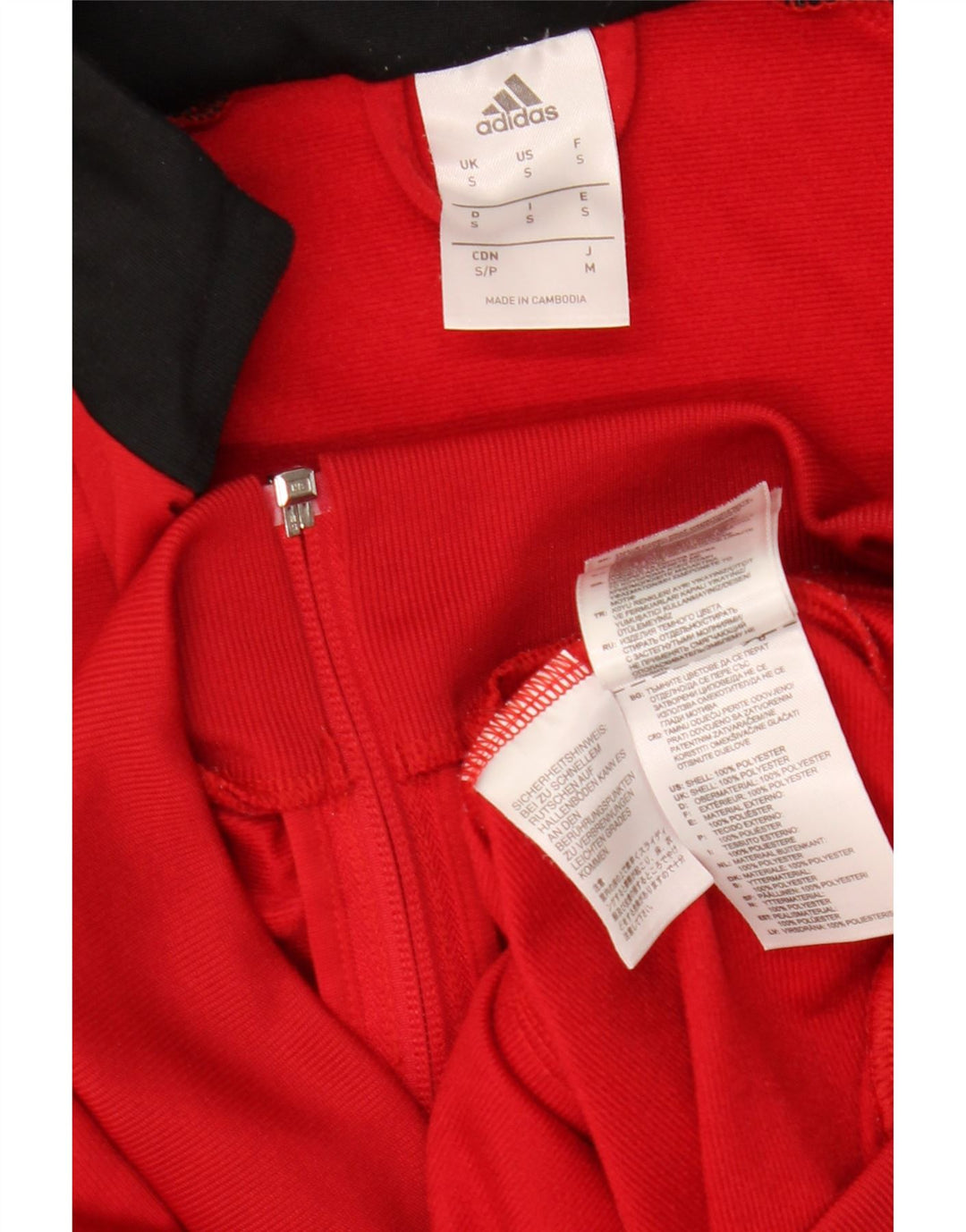 Jachetă de top pentru trening Adidas pentru bărbați, roșu, poliester color bloc