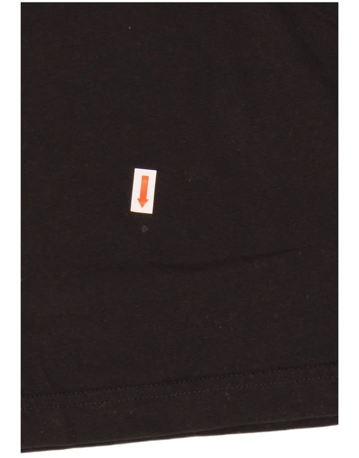 Tricou grafic Champion pentru bărbați Top mediu negru din bumbac color bloc