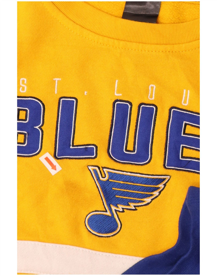 Pulover crop grafic pentru fete NHL 7-8 ani, galben colorblock
