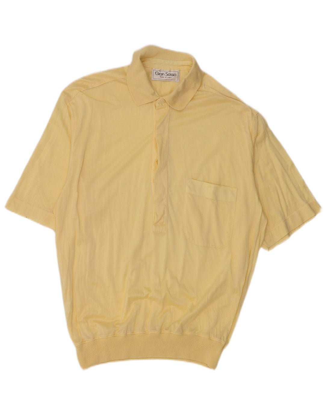 Tricou polo vintage pentru bărbați, bumbac galben mic