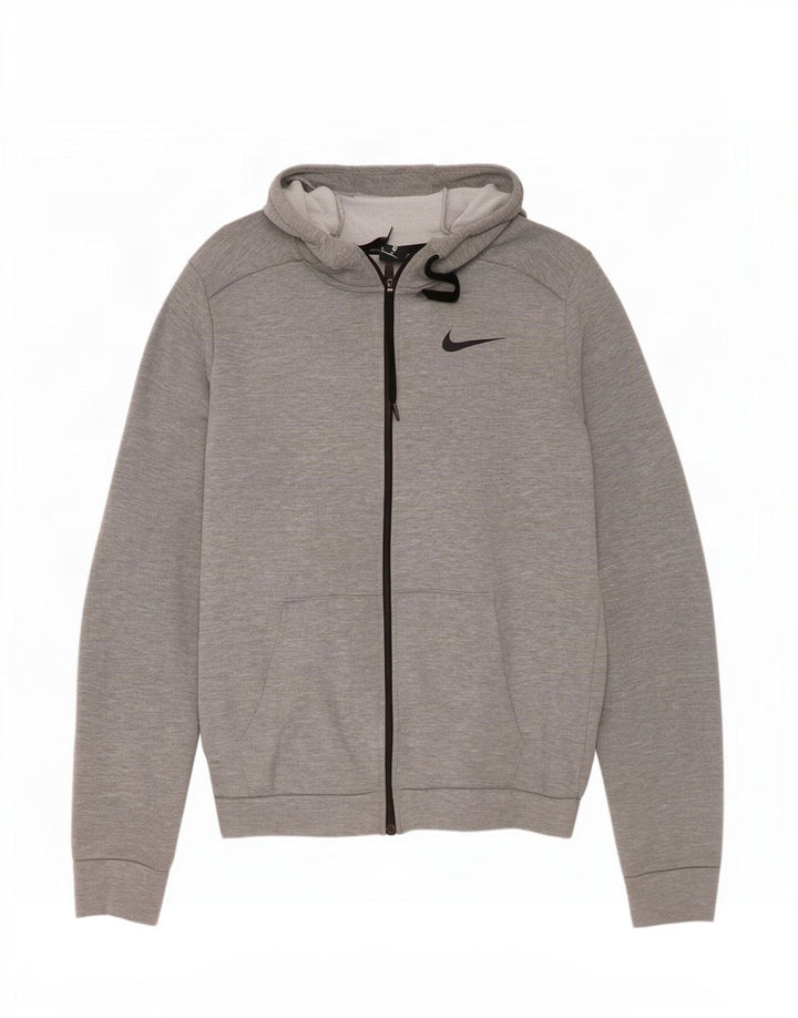 Pulover Nike pentru bărbați, cu fermoar, poliester, gri mediu