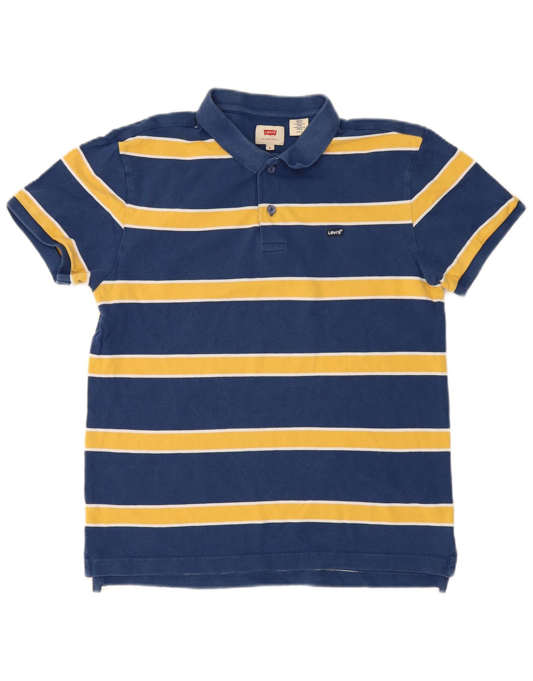 Cămașă polo Levi's pentru bărbați, bumbac cu dungi albastru bleumarin mediu