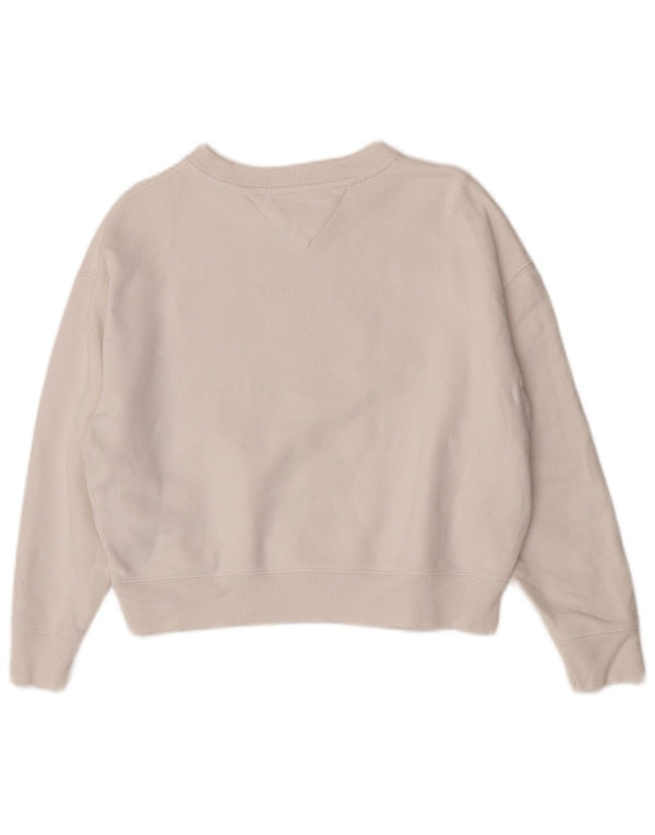 Pulover supradimensionat pentru femei Tommy Hilfiger UK 2 2XS Bumbac alb