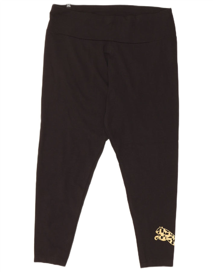 PUMA Womens Graphic Leggings UK 18 XL Black Cotton