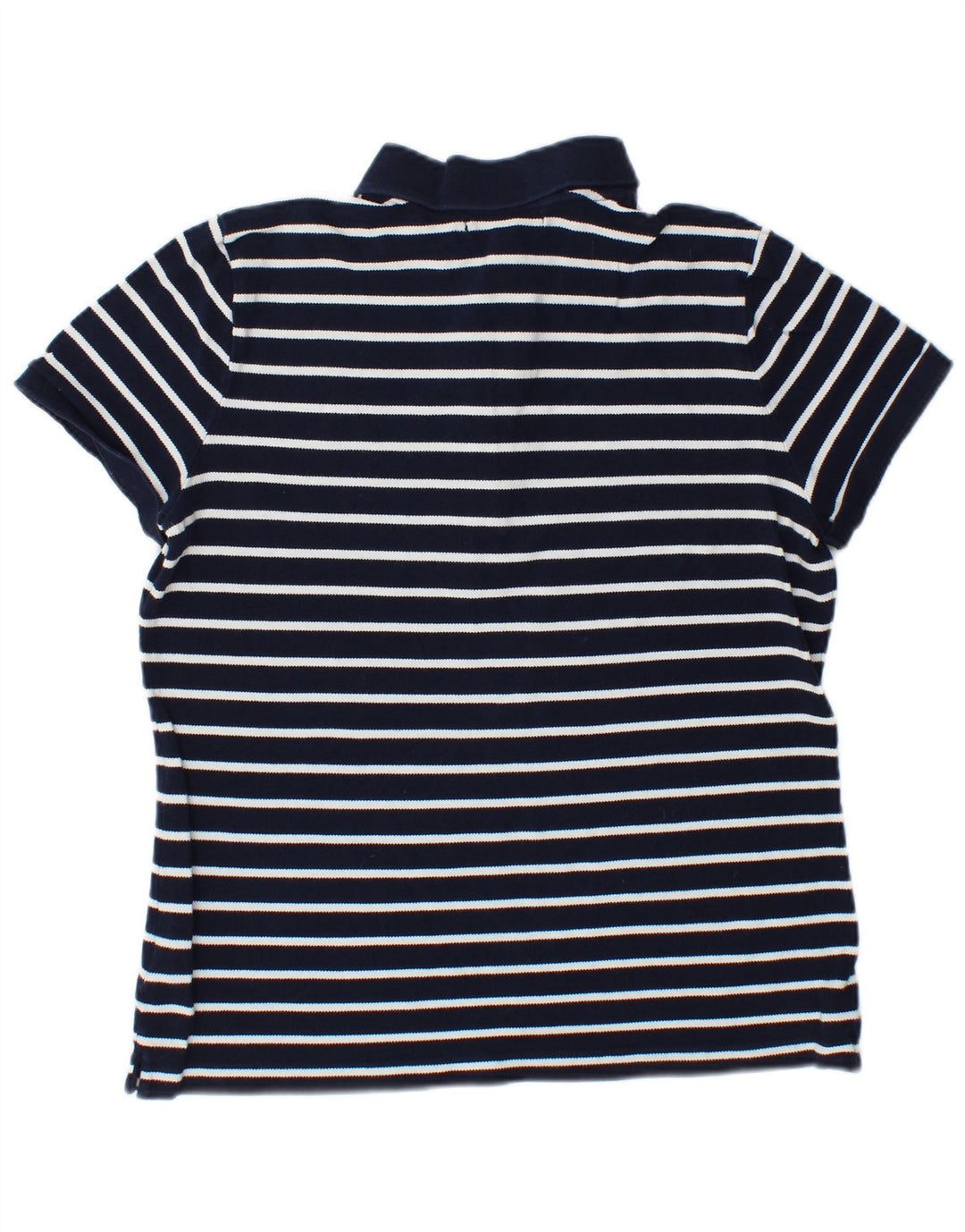 Tricou polo RALPH LAUREN pentru femei UK 16 mare bumbac cu dungi bleumarin