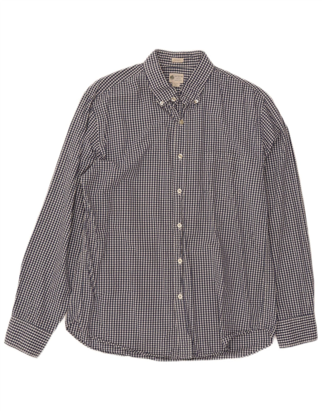 Cămașă pentru bărbați J. CREW Tailored Fit, mare, din bumbac vichy, albastru bleumarin