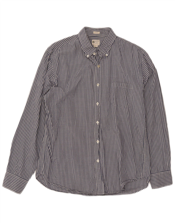 Cămașă pentru bărbați J. CREW Tailored Fit, mare, din bumbac vichy, albastru bleumarin