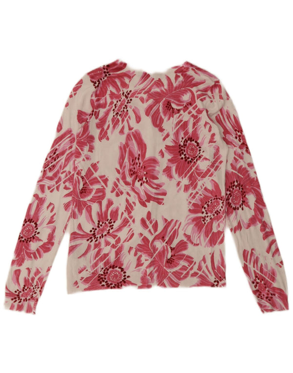 Pulover cardigan pentru femei Marks & Spencer UK 8 mic roz cu viscoză florală