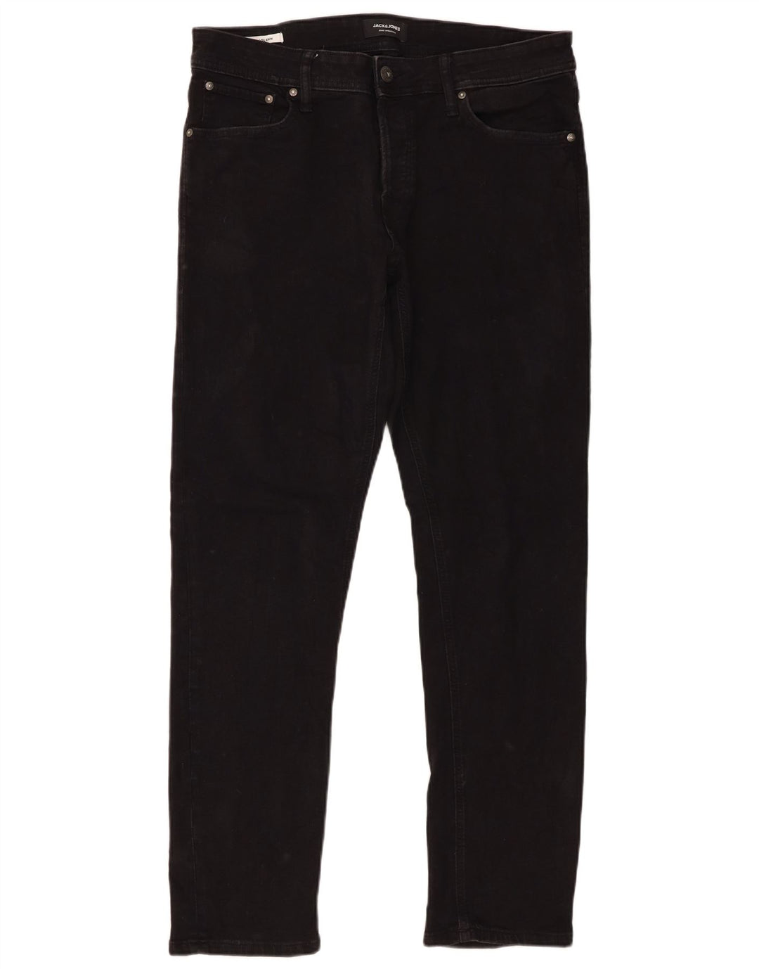 Blugi slim pentru bărbați Jack & Jones W34 L32 bumbac negru