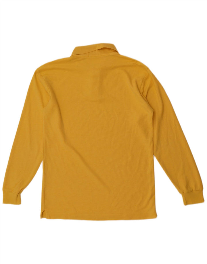 Tricou polo Fila pentru bărbați cu mânecă lungă din bumbac galben mic