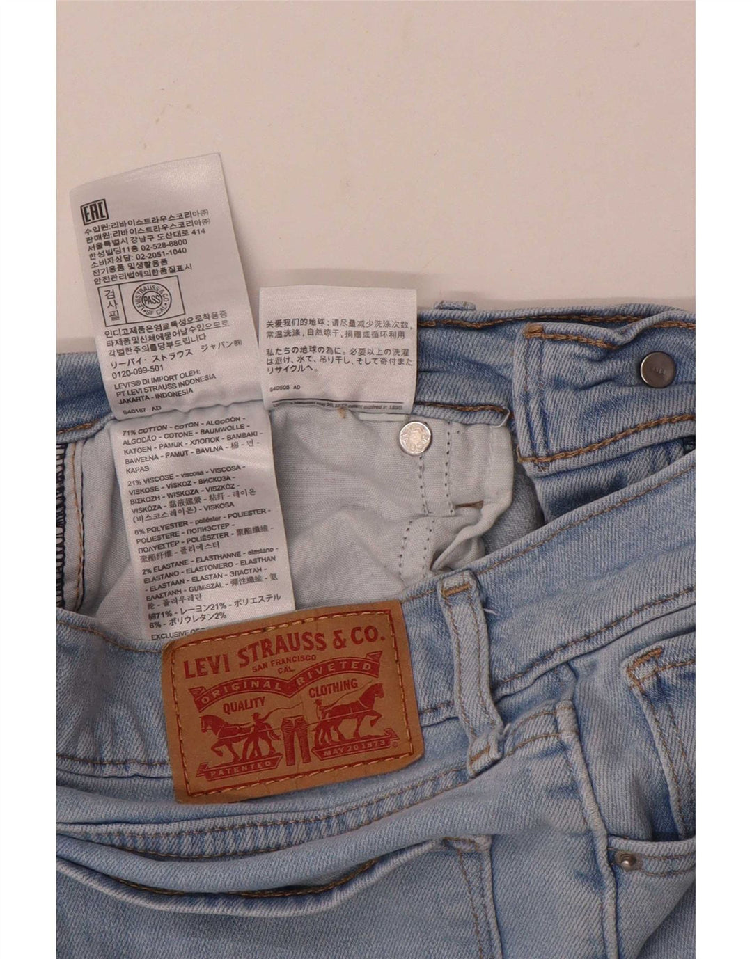 Blugi drepti pentru femei Levi's W25 L26 Bumbac albastru