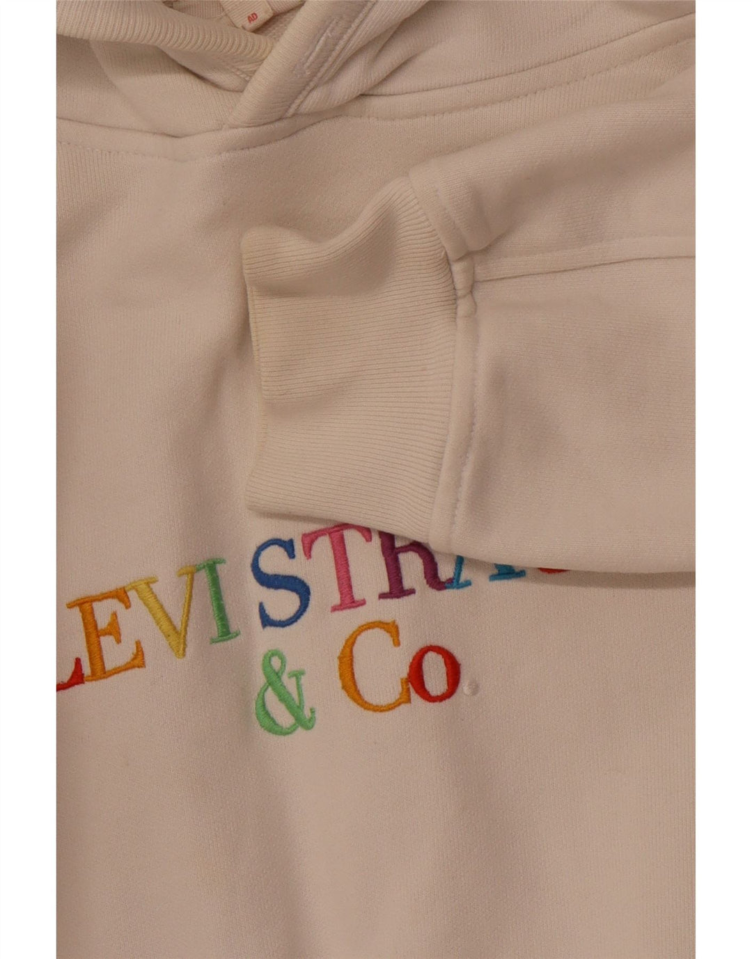 Pulover cu glugă cu grafic supradimensionat pentru femei LEVI'S UK 14 Medium Off White
