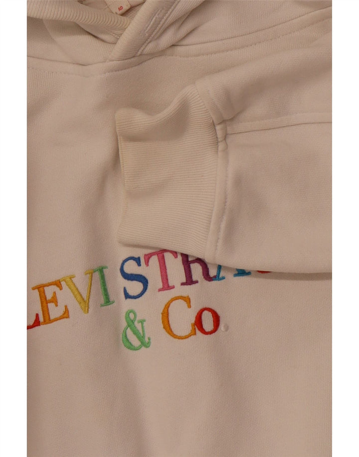 Pulover cu glugă cu grafic supradimensionat pentru femei LEVI'S UK 14 Medium Off White