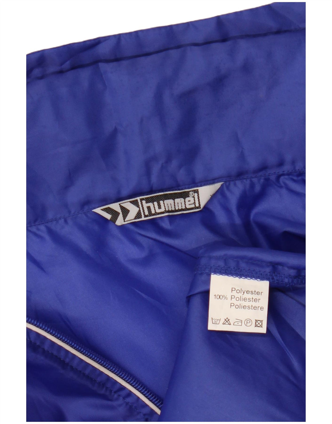 Jachetă de ploaie cu glugă grafică pentru bărbați HUMMEL UK 42 XL poliester albastru